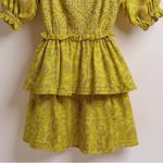 Cleobella  Luna Mini Dress XS Organic Cotton Puff Sleeve Tiered‎ Boho Cottagecore Photo 10