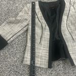 The Limited  Gray Plaid Cropped Blazer with Black Trim Size XS Photo 2