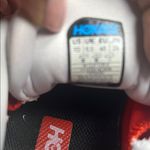 Hoka  White and Red Running Shoes with Yellow Sole Photo 5