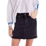 Madewell  NWT McCarren Raw-Hem Jean Skirt in Washed Black Photo 0