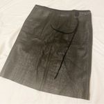 Black Croc Leather Pencil Skirt Sz 6 womens Tom K Nguyen 100% Leather Skirt sz 6 Photo 1