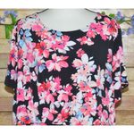 Liz Claiborne Career Women's Pink Floral Short Sleeve Blouse Top Plus Size 3X Fa Photo 1