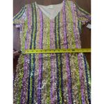 Altar'd State Altar’d State Sequined Rainbow Multicolor Dress Size Small V-Neck Swifty NEW Photo 10