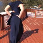 Von Vonni Raven Navy Blue Convertible Tie Wrap Maxi Dress Size M Photo 4