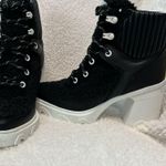 Sorel Brex leather & faux shearling block heel lace up bootie size 7 NIB combat Photo 4