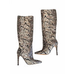 Vince Camuto Knee High Boots Leather Fendel Snake Print Stiletto Heel NEW Photo 4