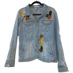 VTG Gap Button Down Jean Jacket with Fall Designs Blue Size XXL Photo 0