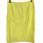 Vintage Worth Pencil Skirt XS Yellow Wool Blend Slit Office Business Feminine Photo 4