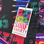 Sole Society Surf Society Shirt Button Up Hotel California Neon Casino Medium Vegas Photo 3
