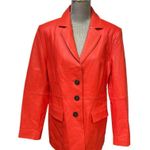 ASOS DESIGN premium Red leather waisted suit blazer size 14 Photo 1