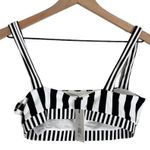 ONIA Women's Zoe Bikini Swim Top in Black and White Stripes Size Medium NWT Photo 3