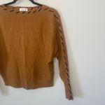 Magaschoni  Stitch Trim Dolman Sleeve Brown Sweater Blouse Sz Large Photo 4