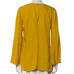Adam Lippes Women’s Size 0 XS Yellow Marigold Crew Neck Long Sleeve Top Blouse Photo 2