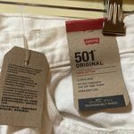 Levi's Womens New Levi’s 501 Original Raw Hem Distressed White Cotton High Rise Straigh Photo 2