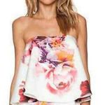 Keepsake the Label Multicolor Floral Off The Shoulder Strapless Swing Top Size S White Photo 1