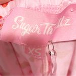 Dolls Kill  Sugar Thrillz LOVE SURROUNDS ME PAJAMA PANTS PINK/RED Heart Print NEW Photo 4
