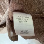 Coldwater Creek Shirt Silk Linen Blend Size L Brown ButtonUp Collared Textured Photo 5