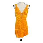ZARA  Orange Contrasting Satin Effect Slip Dress Size M Photo 1