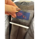 Denim & Co  Womens Medium Brown Leather Blazer Jacket Single Button Lined Photo 3