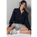 Varley Vine Half Zip Pullover Sweatshirt Sweater in Black Size Small Oversized Photo 4