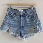 AGOLDE Blue Parker Distressed Fray Hem Jean Short Size 24 Photo 0