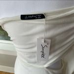 Simplee Apparel Simplee Ivory Cream Velvet One Shoulder Cut Out Mini Party Holiday Dress Small Photo 2