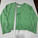 New York & Company Tie front Cardigan Layering Plisse Soft Wavey Womens S Green Photo 10