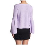 Free People Sweater V Neck Long Bell Sleeve Purple Knit Pullover S Photo 2