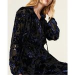 Adam Lippes  Floral Metallic Burnout Dress Long Sleeves Womens 4 Photo 5