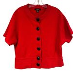 Style & Co Short Sleeve Wool Blend Cardigan Sweater Women's XL Red Cropped NWOT Photo 0