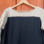 Talbots Dress Short Sleeve Knee Length Stretch Black Tan Size 18 Woman Petite Photo 1