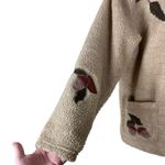 Vintage 90s Teddi Women’s Size Small Tan Fleece Fall Leaves Jacket Cottagecore Photo 2
