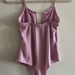 Pretty Little Thing pink plunge neckline bodysuit- size 6 Photo 1