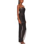 Nookie  Black Mesh Ruched Maxi Dress XS Bustier Slimming Bodycon Designer $380 Photo 1