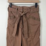 Anthropologie Ellie Embroidered Utility Pants Paperbag Cargo Brown Women’s 0 Photo 4