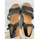 Womans Zigisoho Logic 6 Black Ankle Strap 2 Band Platform Wood Heel Sandals Photo 5