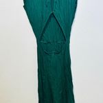 Reformation Emerald Green A-Line Crewneck Cap Sleeves Gavin Midi Dress Size 4 Photo 3