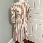 Handmade Vintage 1950s  Striped Pink Green Dress 3/4 Sleeve size 6 Photo 2