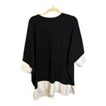 Boston Proper  Blouse Women's Size XL V-neck office casual Business Black White Photo 2