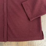 Eileen Fisher 100% Wool Boucle Knit Button Front Stand Collar Top in Cranberry S Photo 2