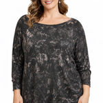 Sweater Women's Size 2X Floral Bateau Neck Silver Office Chicos 4 Photo 0