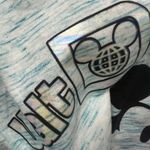 Disney NWT Walt  World Mickey Mouse Blue/White sleeveless foil graphic tee size S Photo 4