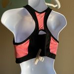 Gap medium sports bra comfy cotton black and coral mesh racerback stretchy Photo 1