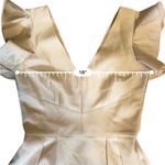 Daniel Cremieux Cremieux Dress Classic Holiday Gold Formal Dress Champagne Flutter Sleeve Size 4 Photo 6