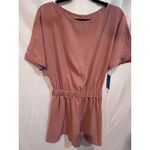Cupshe NWT  Rose Pink Elastic Waist Short Sleeve Open Back Romper Photo 1