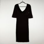Diane Von Furstenberg  Stretch Mesh Draped Scoop Neck Half Sleeve Pullover Dress Photo 0