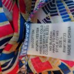 Umgee  L Geo Patterned Peasant Top in Bright Blue Orange Yellow Photo 4