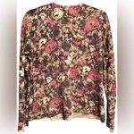 Vintage Sarah Spencer Women’s Floral Wool Angora Blend Sweater Cardigan Medium Brown Photo 1