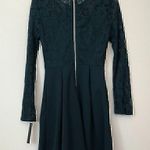 Xtraordinary NEW Long Sleeve Green Lace Illusion Party Mini Skater Dress JUNIORS Photo 7