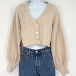 House Of CB London Crop Cardigan Bandeau Set Cream S Fluffy Feminine Romantic Photo 2